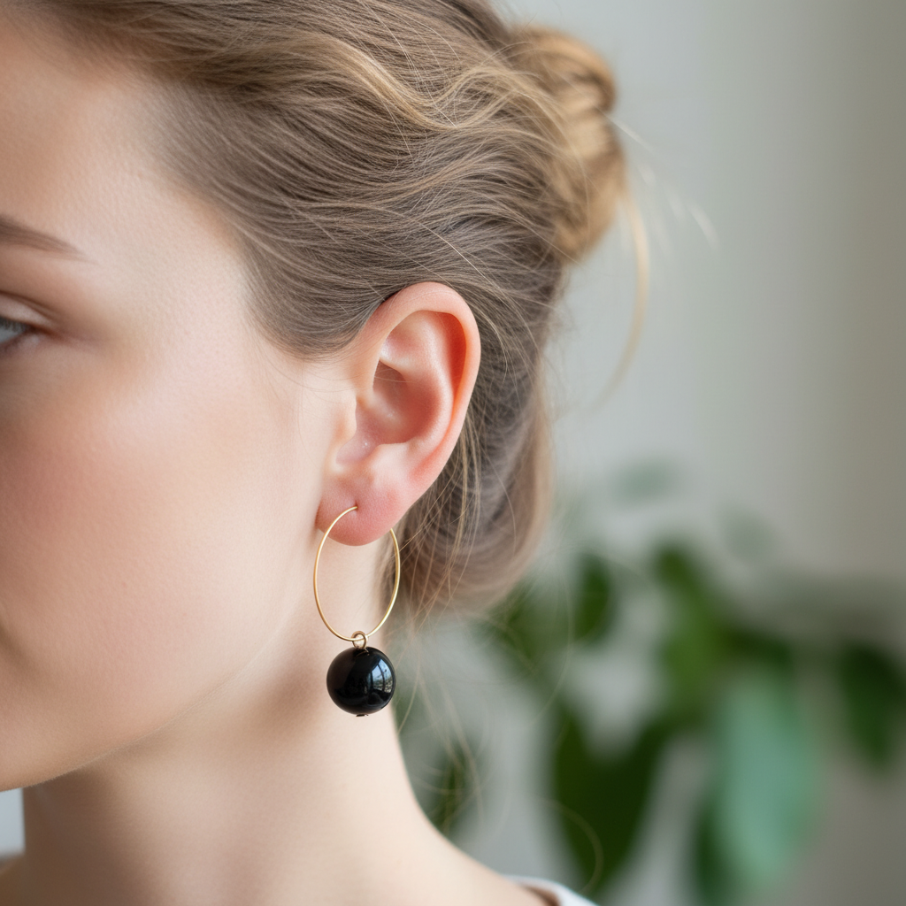 Gouden ring obsidiaan Nederlands