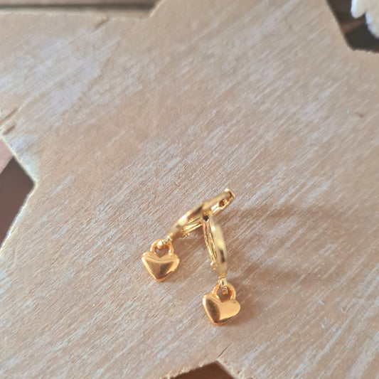 Gouden ringetjes met klein hartje van hoogwaardig metaal