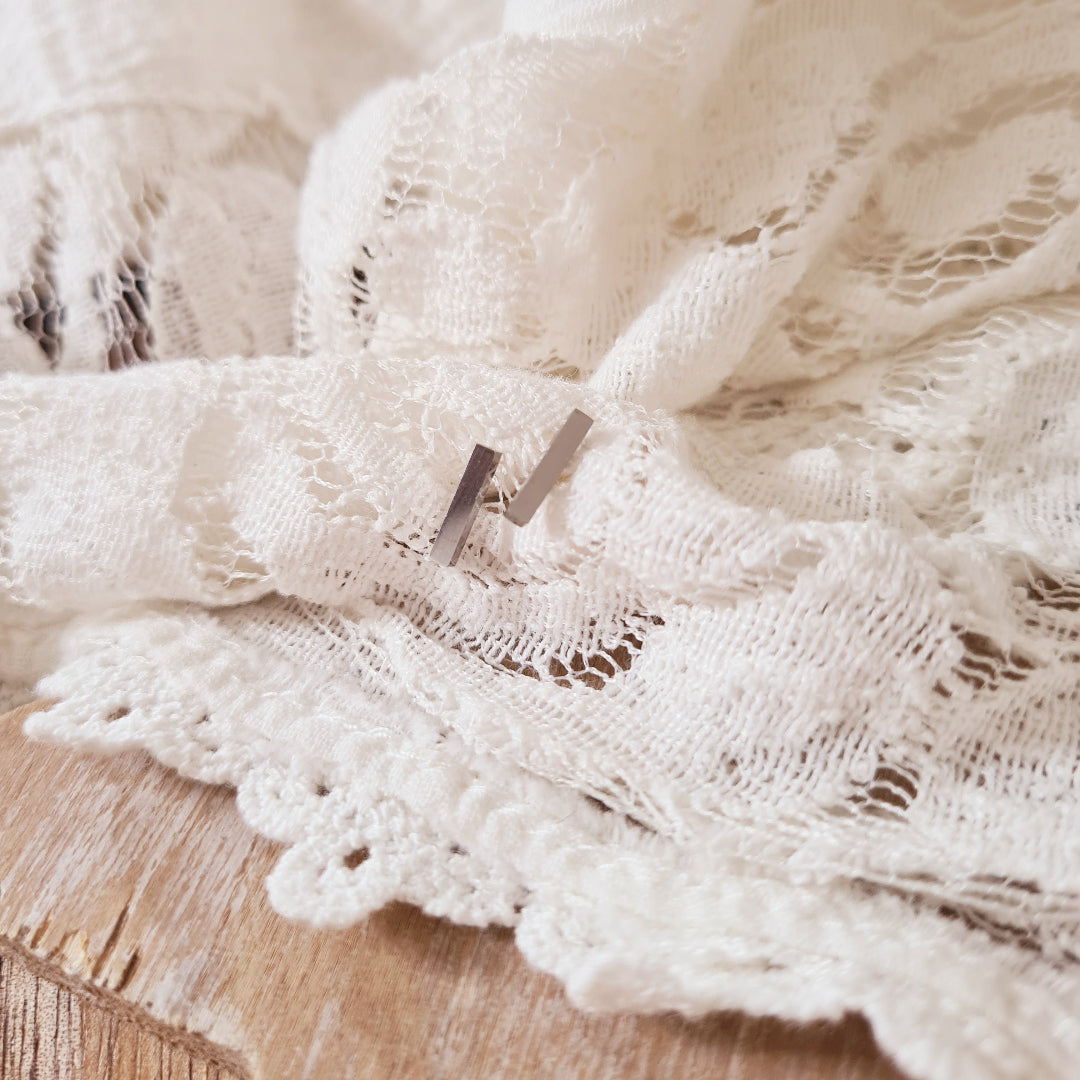 Zilveren stainless steel oorbellen minimalistisch staafje