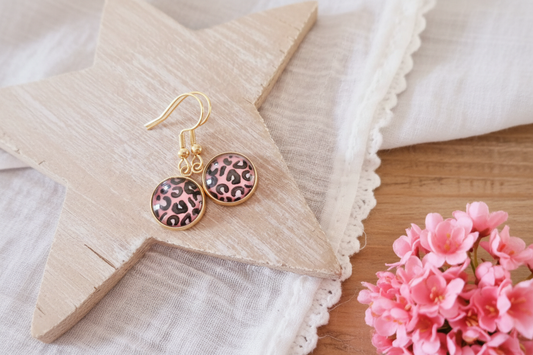 Oorbellen met leoprad print