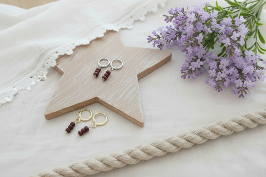 Ringetjes bordeaux kraaltjes goud zilver