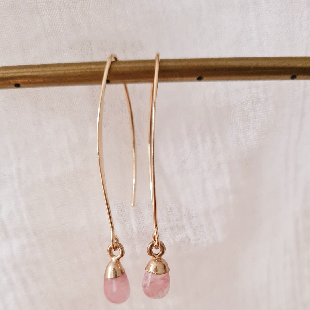 Lange oorbellen I like the way goud/roze(tweede kans)