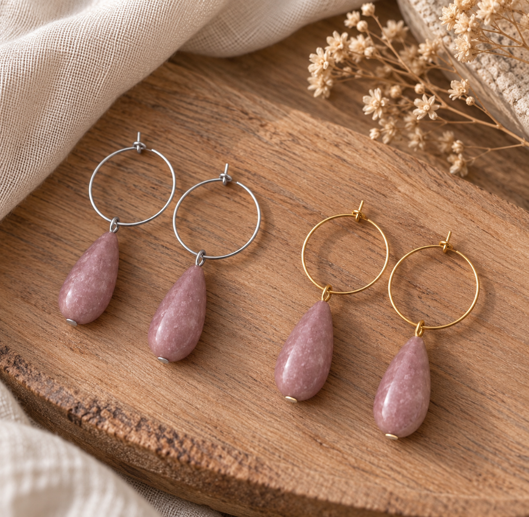 ringetjes met lavendel polaris druppel in goud en zilver
