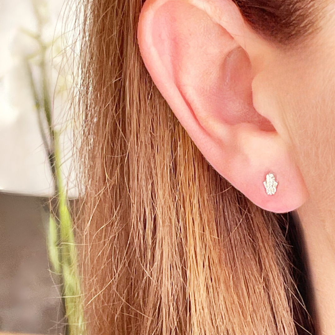 stekertjes met hamsa hand zilver