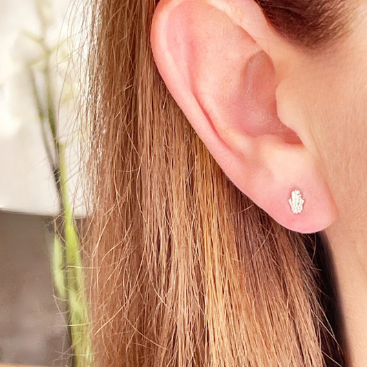 stekertjes met hamsa hand zilver