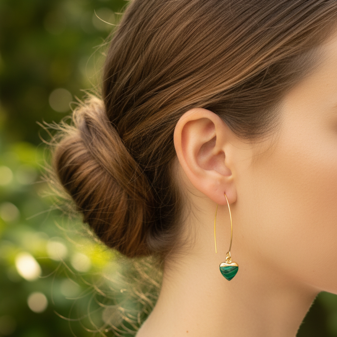 Ander model malachiet oorbel