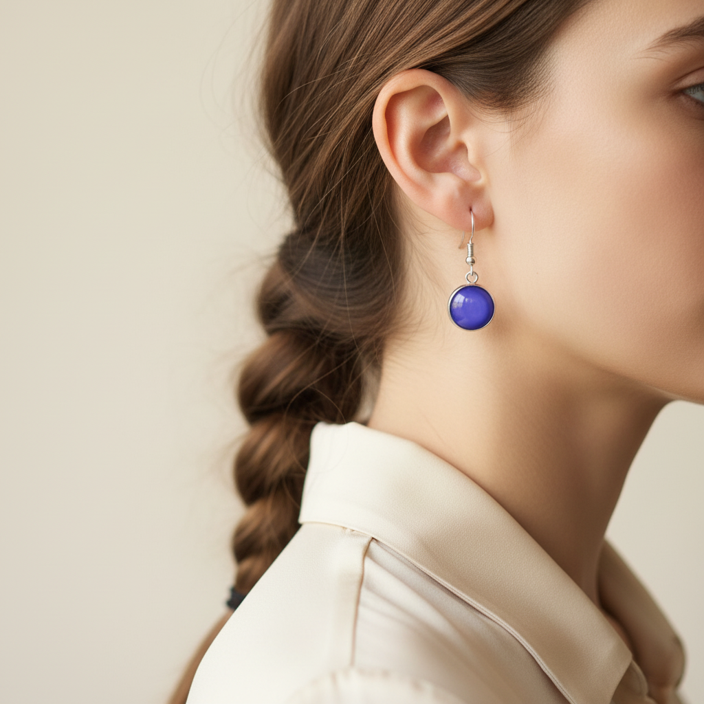 Blauwe hangers met vlecht