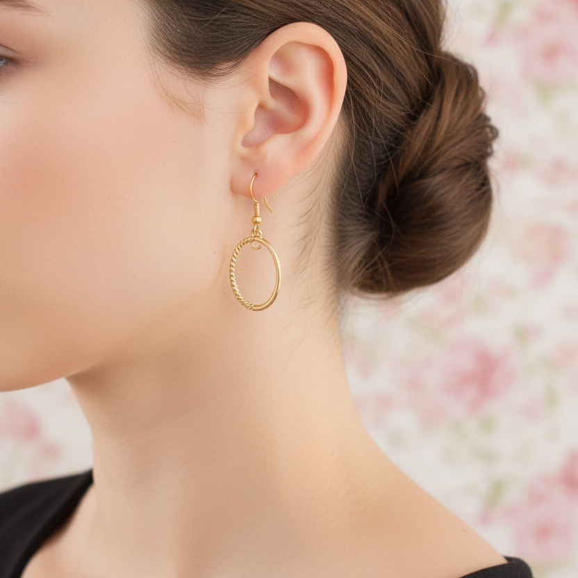 Gouden ovale oorbellen - zonder oog