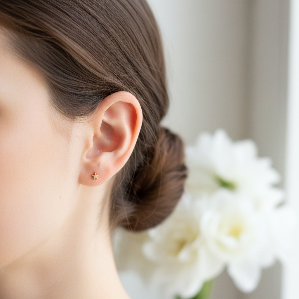 Gouden sterretje gedragen