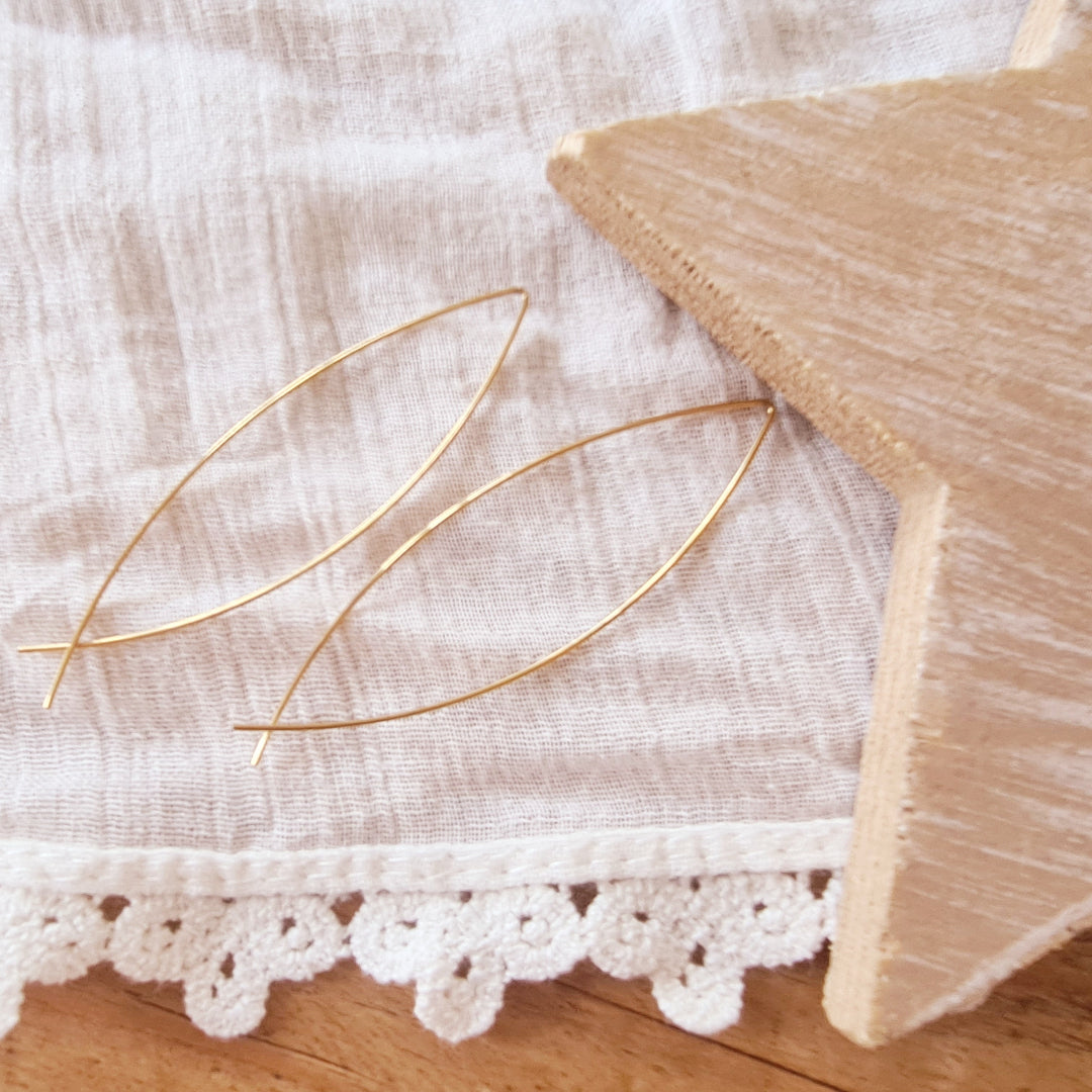 Stainless steel oorbellen zonder sluiting in goudkleur