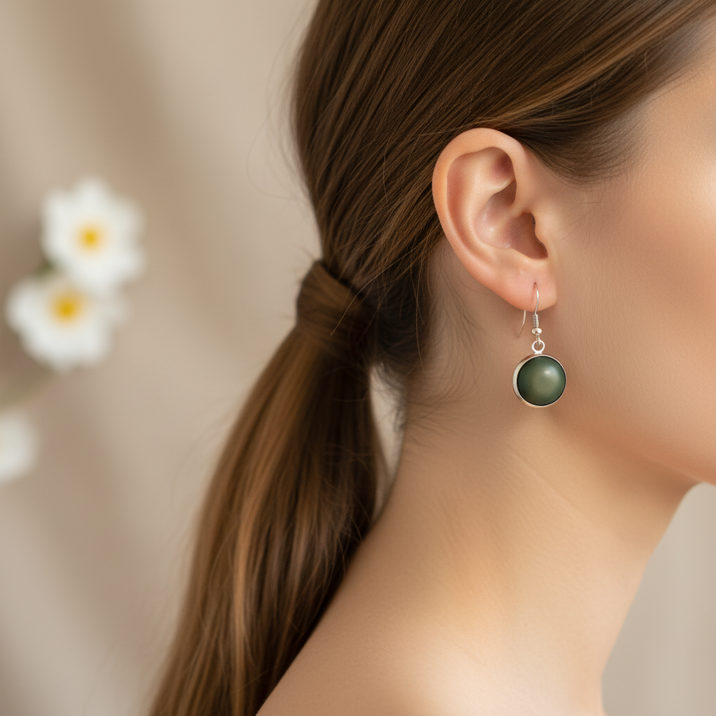 Groene oorbellen lage staart