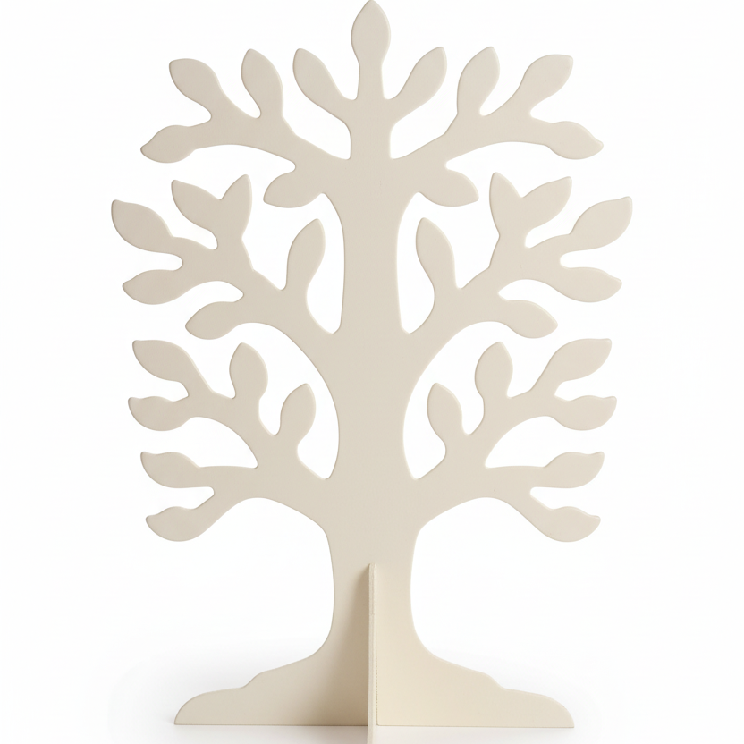 Witte houten boom oorbellendisplay, leeg display voor oorbellen opslag