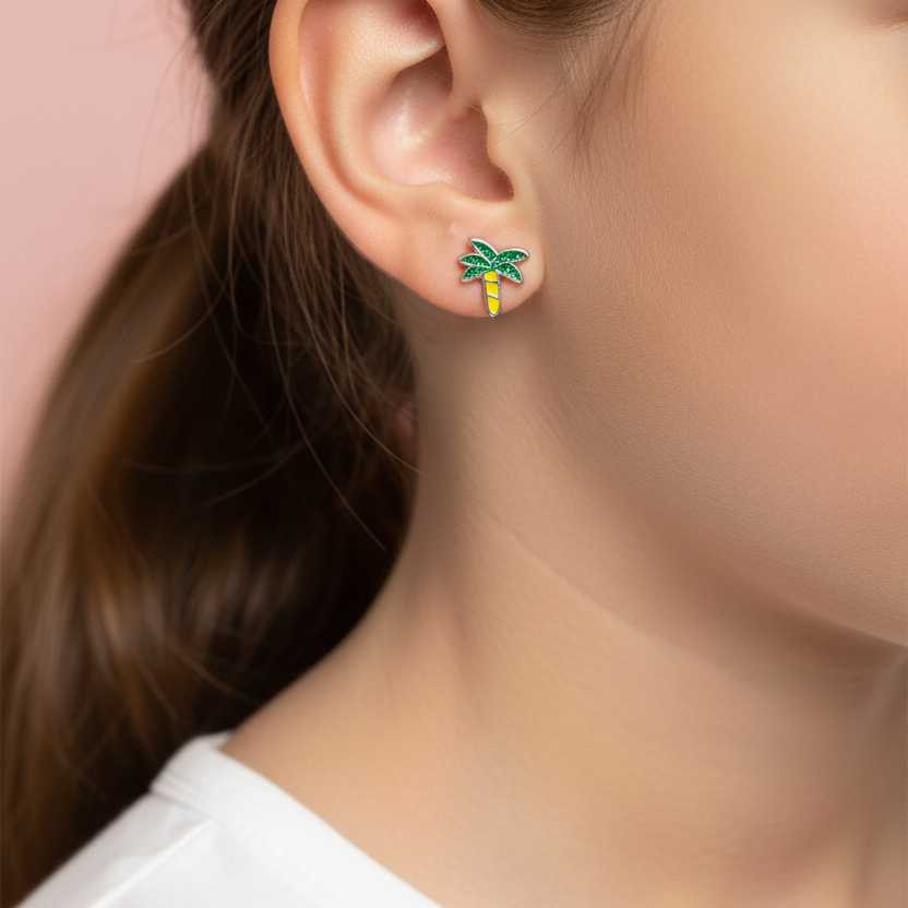 Kinderoorbellen palmboom - kleinere maat met rustige achtergrond