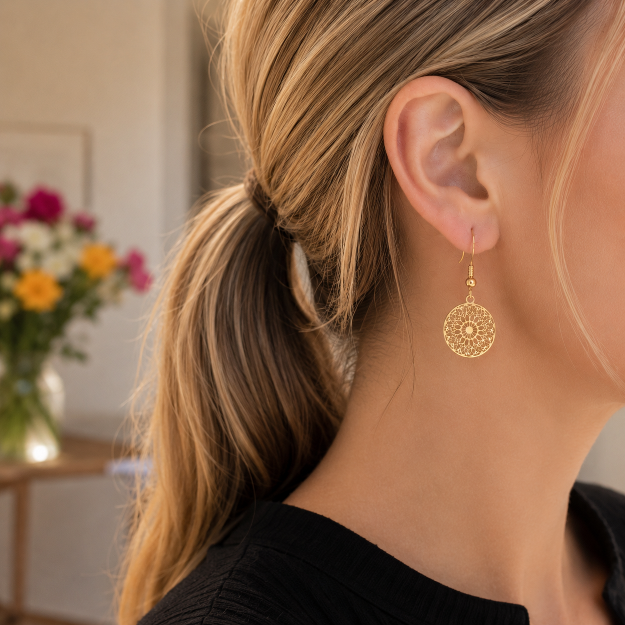 korte boho hangertjes in goud
