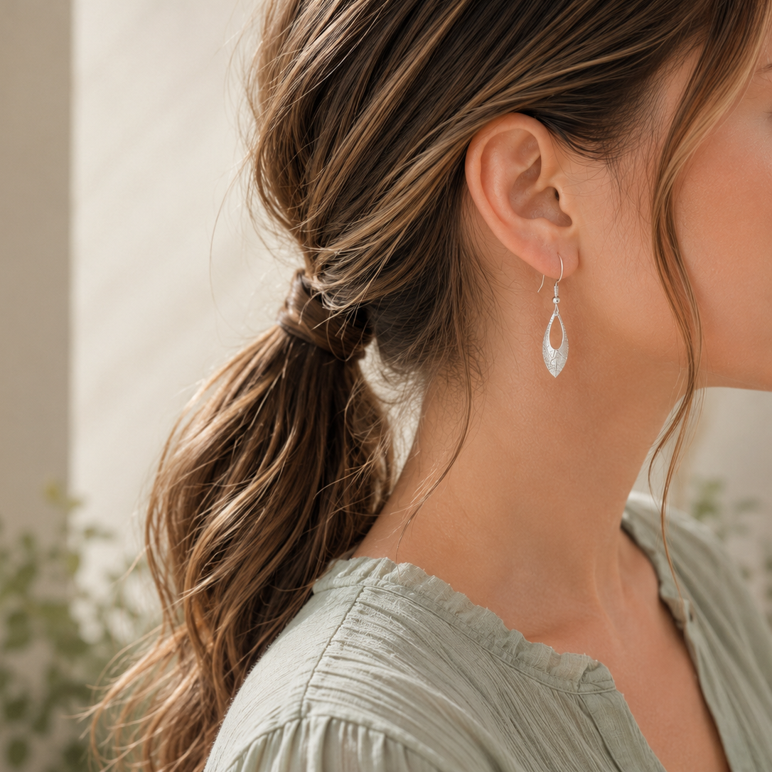 leuke druppelhangertjes met chique afwerking zilver