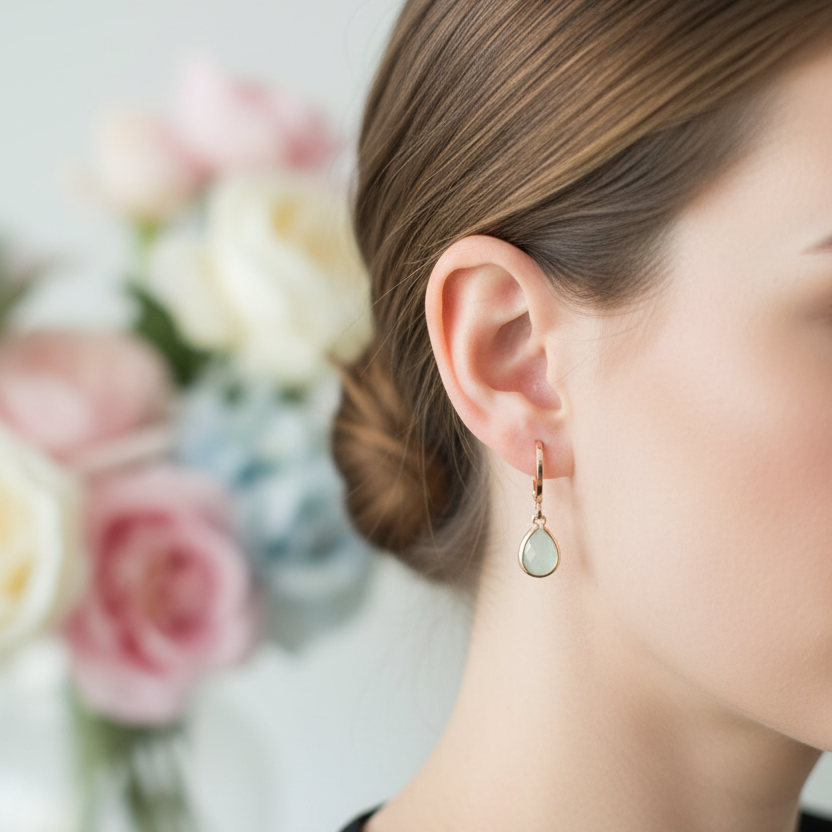 Mintgroene oorbellen nieuwe poging