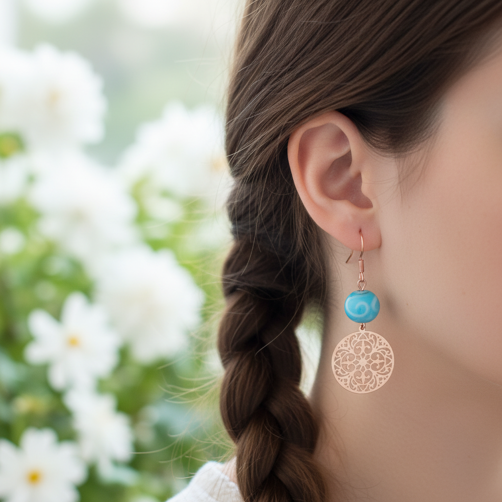 Roségouden oorbellen 