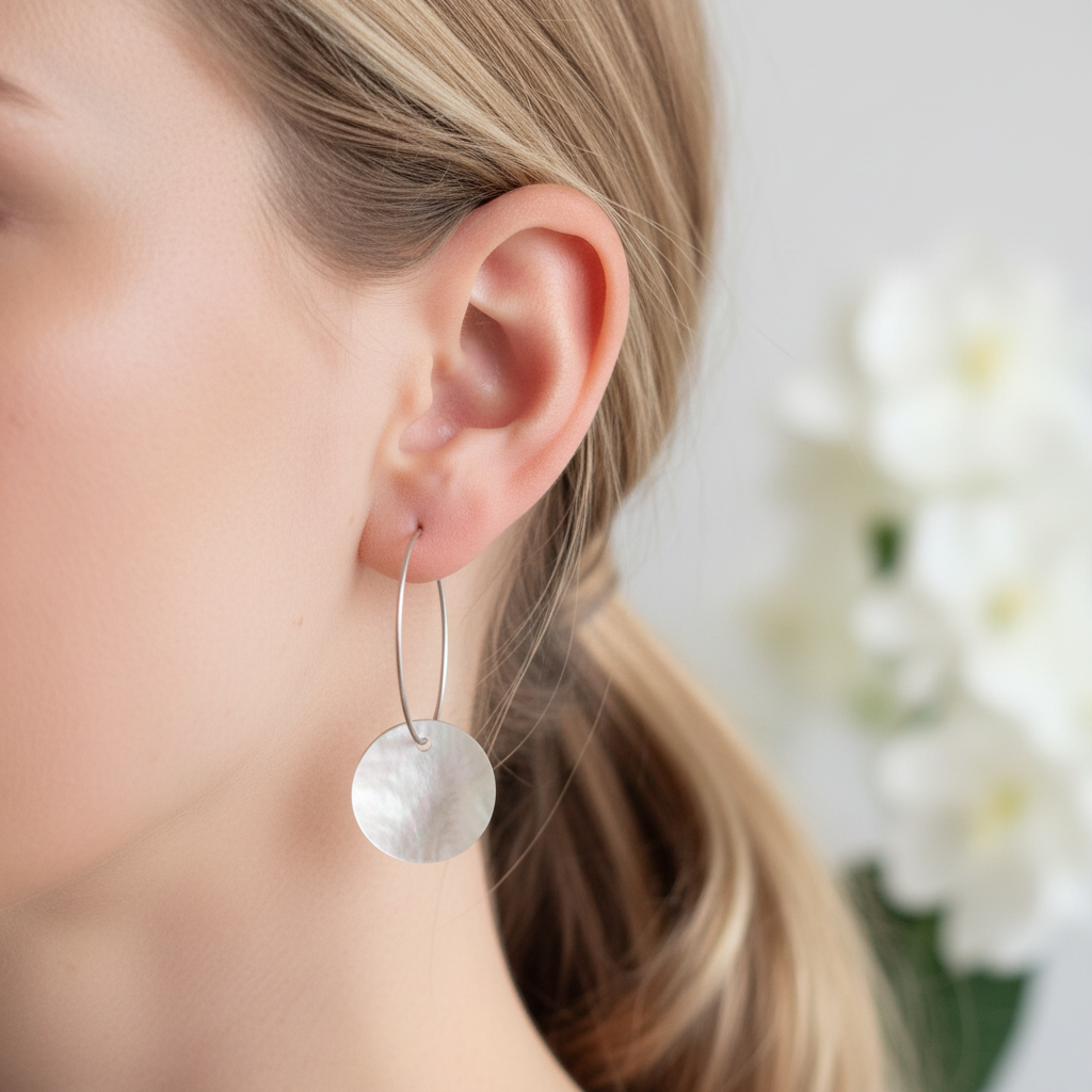 Zilveren ringen met witte parelmoer natuurlijk