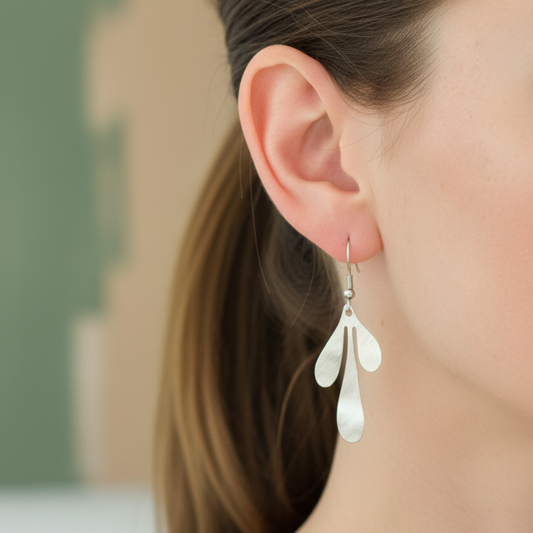 Zilveren blad oorbellen lichter