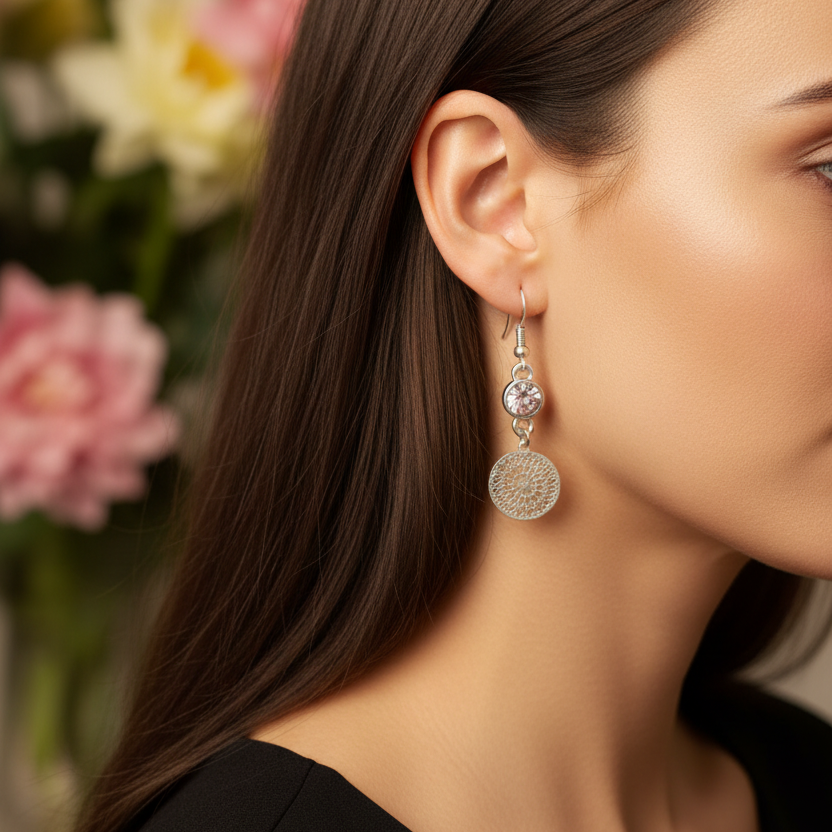 Zilveren oorbellen zonder oog