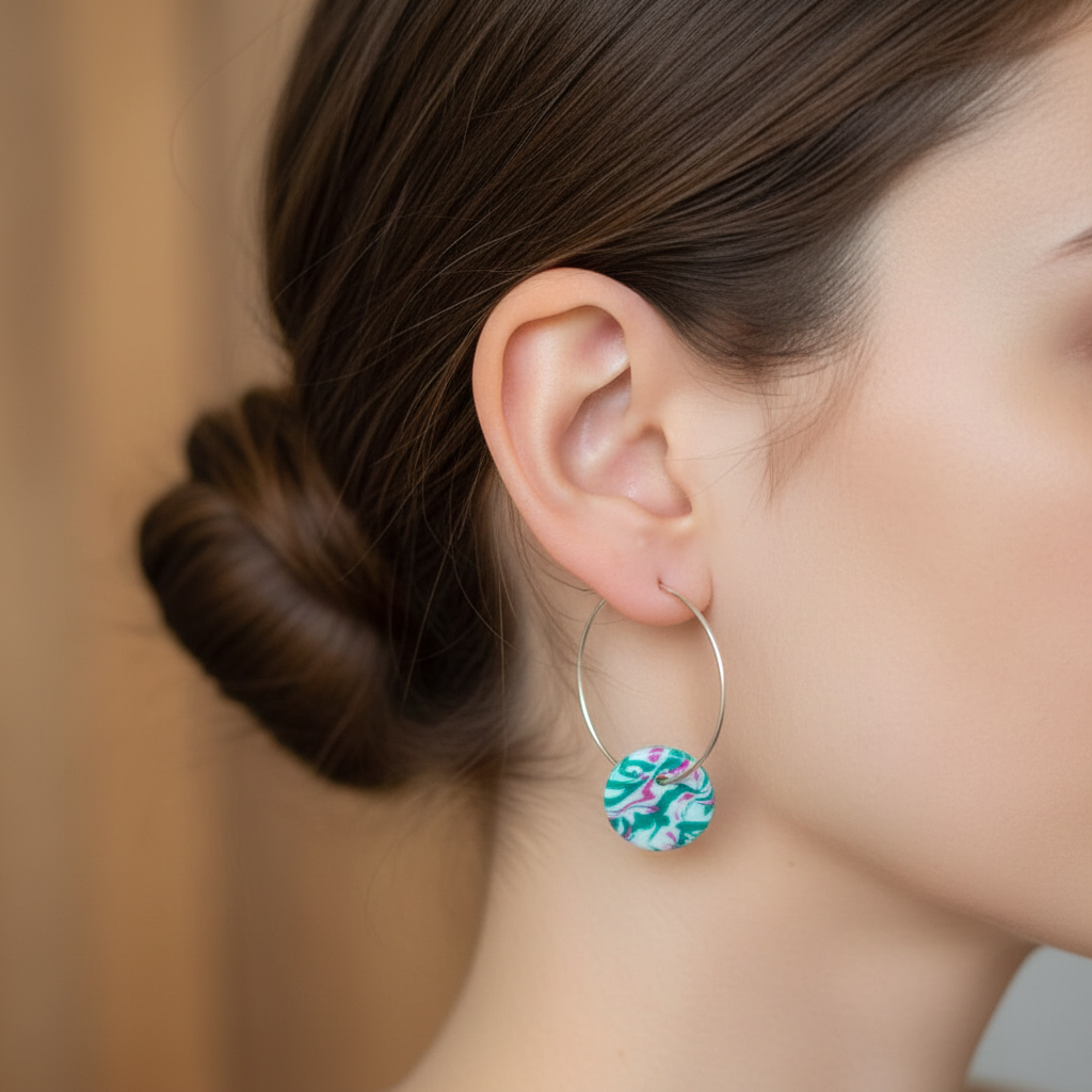 Zilveren ringen bedel kleurrijk