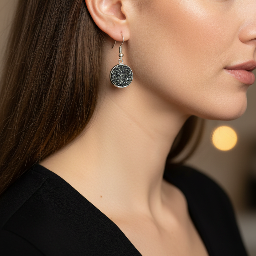 Zwart-zilver ruwe steen exact