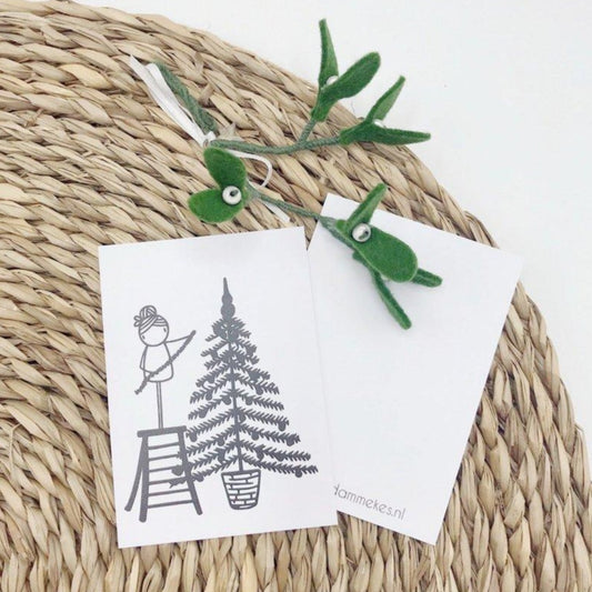Irmadammekes minikaartje kerstboom versieren (zonder tekst)